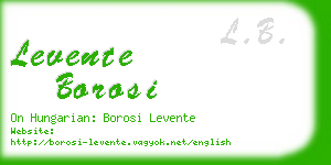 levente borosi business card